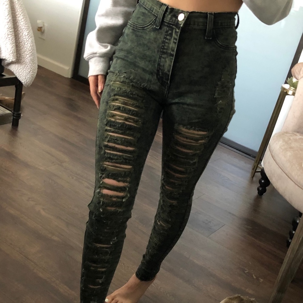 Distressed jeans